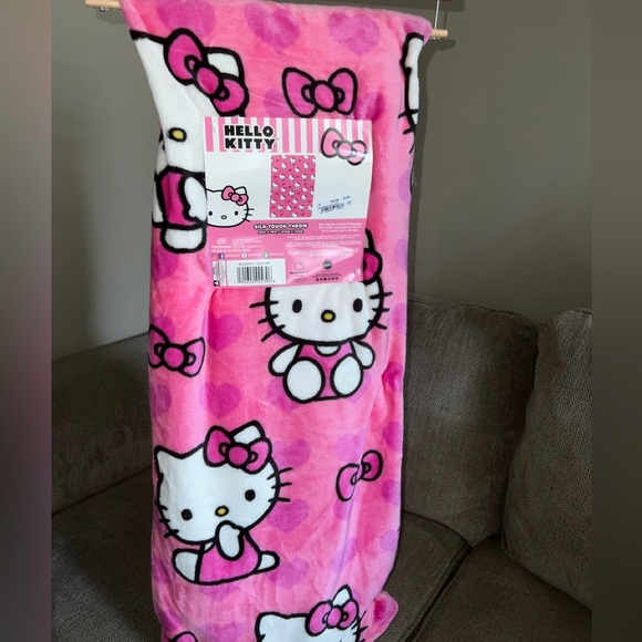 Hello Kitty Pink Valentines Day Blanket/Throw 50in X 70inch